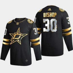 Trendy Dallas Stars #30 Ben Bishop Men's Adidas Black Golden Edition Limited Stitched NHL Jersey to stand out at the stadium