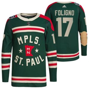 Trendy Minnesota Wild #17 Marcus Foligno Men's Adidas 2022 Winter Classic Authentic NHL Jersey to add to your hockey memorabilia collection