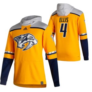 Trendy Nashville Predators #4 Ryan Ellis Adidas Reverse Retro Pullover Hoodie Gold to show your team love