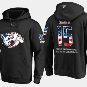 Trendy Predators #15 Craig Smith NHL Banner Wave Usa Flag Black Hoodie for a valuable hockey collectible
