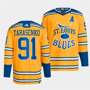 Trendy St.Louis Blues #91 Vladimir Tarasenko Men's adidas Reverse Retro 2.0 Authentic Player Jersey   Yellow for true hockey enthusiasts