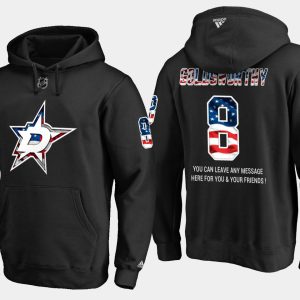 Trendy Stars #8 Bill Goldsworthy NHL Banner Wave Usa Flag Black Hoodie for a valuable hockey collectible