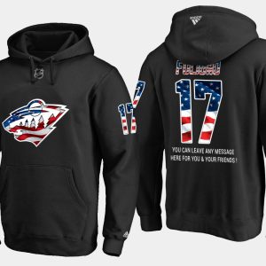 Trendy Wild #17 Marcus Foligno NHL Banner Wave Usa Flag Black Hoodie to add to your hockey memorabilia collection