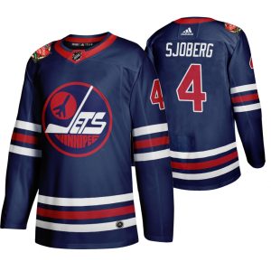 Trendy Winnipeg Jets #4 Lars Erik Sjoberg Men's 2019 20 Heritage Classic Wha Navy Stitched NHL Jersey for true hockey enthusiasts
