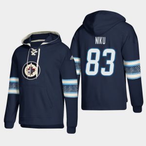 Trendy Winnipeg Jets #83 Sami Niku Blue adidas Lace Up Pullover Hoodie for top   notch game   day wear