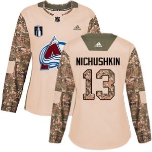 Unique Adidas Avalanche #13 Valeri Nichushkin Camo Women's 2022 Stanley Cup Final Patch Authentic Veterans Day Stitched NHL Jersey for die   hard Blackhawks fans