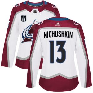 Unique Adidas Avalanche #13 Valeri Nichushkin White Women's 2022 Stanley Cup Final Patch Road Authentic Stitched NHL Jersey for top   notch game   day wear