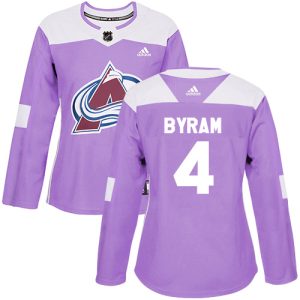 Unique Adidas Avalanche #4 Bowen Byram Purple Women's Authentic Fights Cancer Stitched NHL Jersey to support your favorite players