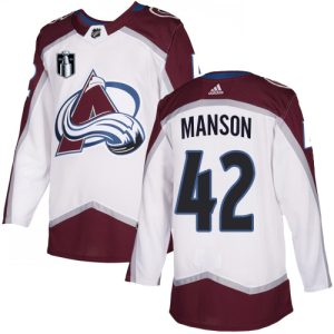 Unique Adidas Avalanche #42 Josh Manson White 2022 Stanley Cup Final Patch Road Authentic Stitched NHL Jersey for a valuable hockey collectible