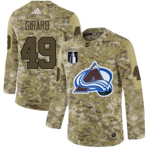 Unique Adidas Avalanche #49 Samuel Girard Camo 2022 Stanley Cup Final Patch Authentic Stitched NHL Jersey for a valuable hockey collectible