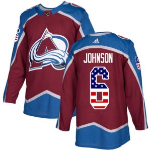 Unique Adidas Avalanche #6 Erik Johnson Burgundy Youth Home Authentic USA Flag Stitched NHL Jersey for die   hard Blackhawks fans