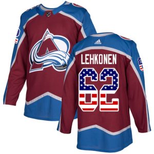 Unique Adidas Avalanche #62 Artturi Lehkonen Burgundy Youth Home Authentic USA Flag Stitched NHL Jersey to support your favorite players