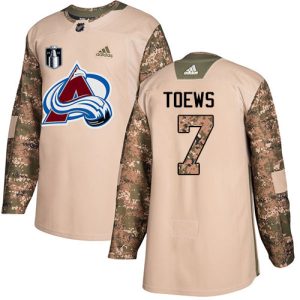 Unique Adidas Avalanche #7 Devon Toews Camo 2022 Stanley Cup Final Patch Authentic Veterans Day Stitched NHL Jersey for true hockey enthusiasts