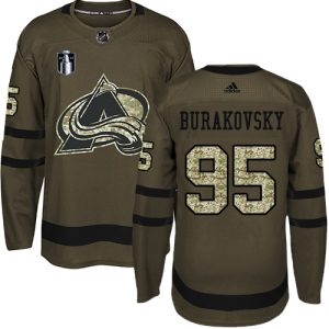 Unique Adidas Avalanche #95 Andre Burakovsky Green Youth 2022 Stanley Cup Final Patch Salute to Service Stitched NHL Jersey for an exciting hockey game