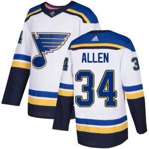 Unique Adidas Blues #34 Jake Allen White Road Authentic Stitched Youth NHL Jersey for an exciting hockey game