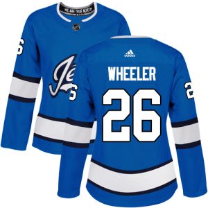 Unique Adidas Jets #26 Blake Wheeler Blue Alternate Authentic Women's Stitched NHL Jersey for top   notch game   day wear