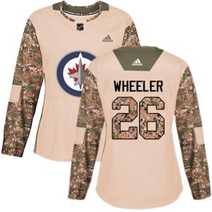 Unique Adidas Jets #26 Blake Wheeler Camo Authentic 2017 Veterans Day Women's Stitched NHL Jersey to stand out at the stadium
