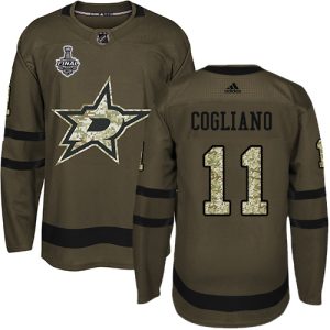 Unique Adidas Stars #11 Andrew Cogliano Green Salute to Service Youth 2020 Stanley Cup Final Stitched NHL Jersey for top   notch game   day wear