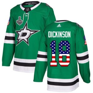Unique Adidas Stars #18 Jason Dickinson Green Home Authentic USA Flag Youth 2020 Stanley Cup Final Stitched NHL Jersey for die   hard Blackhawks fans