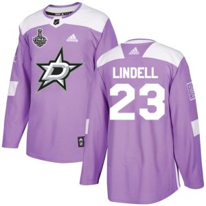 Unique Adidas Stars #23 Esa Lindell Purple Authentic Fights Cancer Youth 2020 Stanley Cup Final Stitched NHL Jersey for die   hard Blackhawks fans