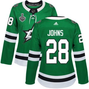 Unique Adidas Stars #28 Stephen Johns Green Home Authentic Women's 2020 Stanley Cup Final Stitched NHL Jersey for a valuable hockey collectible