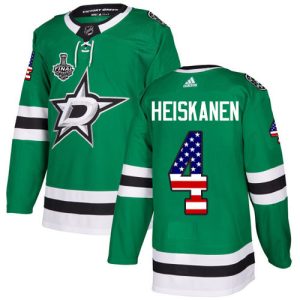 Unique Adidas Stars #4 Miro Heiskanen Green Home Authentic USA Flag Youth 2020 Stanley Cup Final Stitched NHL Jersey to show your team love