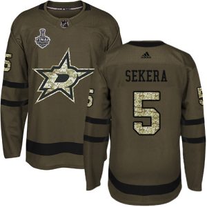 Unique Adidas Stars #5 Andrej Sekera Green Salute to Service Youth 2020 Stanley Cup Final Stitched NHL Jersey for die   hard Blackhawks fans
