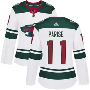 Unique Adidas Wild #11 Zach Parise White Road Authentic Women's Stitched NHL Jersey for a memorable sports moment