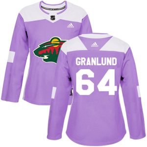 Unique Adidas Wild #64 Mikael Granlund Purple Authentic Fights Cancer Women's Stitched NHL Jersey to support your favorite players
