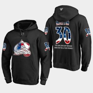 Unique Avalanche #30 Spencer Martin NHL Banner Wave Usa Flag Black Hoodie to show your team love