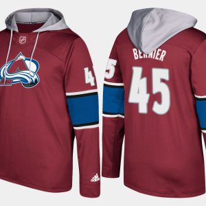 Unique Avalanche #45 Jonathan Bernier Burgundy Name And Number Hoodie for top   notch game   day wear
