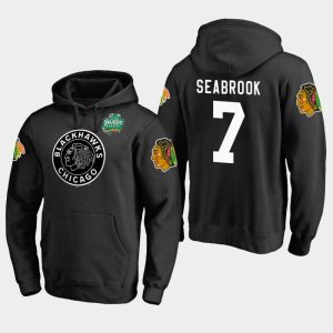 Unique Blackhawks #7 Brent Seabrook Black 2018 Winter Classic Primary Logo Pullover Hoodie for a memorable sports moment