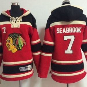 Unique Blackhawks #7 Brent Seabrook Red Sawyer Hooded Sweatshirt Stitched Youth NHL Jersey for an exciting hockey game