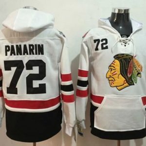 Unique Blackhawks #72 Artemi Panarin White Name & Number Pullover NHL Hoodie to show your team love
