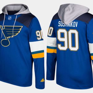 Unique Blues #90 Nikita Soshnikov Blue Name And Number Hoodie for die   hard Blackhawks fans