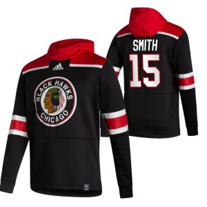Unique Chicago Blackhawks #15 Zack Smith Adidas Reverse Retro Pullover Hoodie Black to show your team love