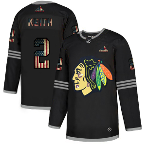 Unique Chicago Blackhawks #2 Duncan Keith Adidas Men's Black USA Flag Limited NHL Jersey to support your favorite players