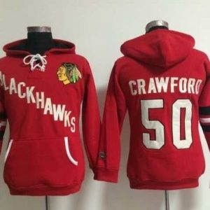 Unique Chicago Blackhawks #50 Corey Crawford Red Women's Old Time Heidi NHL Hoodie for die   hard Blackhawks fans