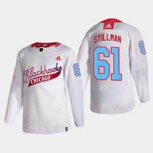 Unique Chicago Blackhawks #61 Riley Stillman Men's White One Community Night NHL Jersey to support your favorite players
