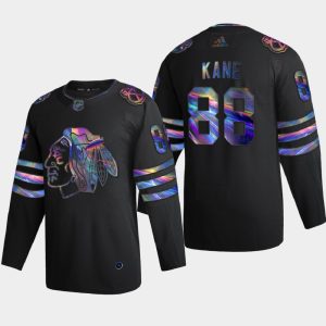 Unique Chicago Blackhawks #88 Patrick Kane Men's Nike Iridescent Holographic Collection NHL Jersey   Black to support your favorite players
