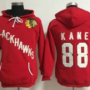 Unique Chicago Blackhawks #88 Patrick Kane Red Women's Old Time Heidi NHL Hoodie for a valuable hockey collectible