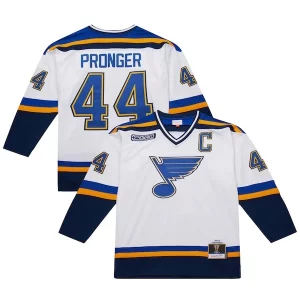 Unique Chris Pronger St. Louis Blues 1999 00 Power Play Jersey   White for a memorable sports moment