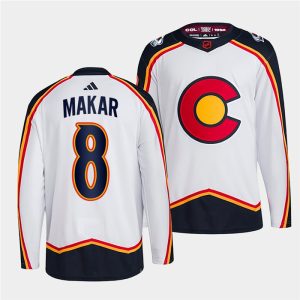 Unique Colorado Avalanche #8 Cale Makar Men's adidas Reverse Retro 2.0 Authentic Player Jersey   White for die   hard Blackhawks fans