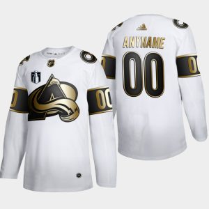 Unique Colorado Avalanche Custom Men's 2022 Stanley Cup Final Patch Adidas White Golden Edition Limited Stitched NHL Jersey to support your favorite players