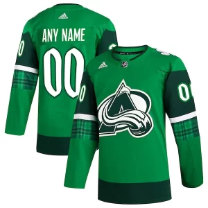 Unique Colorado Avalanche adidas St. Patrick's Day Authentic Custom Jersey   Kelly Green for top   notch game   day wear