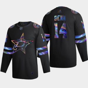 Unique Dallas Stars #14 Jamie Benn Men's Nike Iridescent Holographic Collection NHL Jersey   Black for an exciting hockey game
