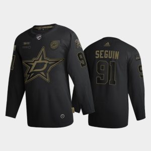 Unique Dallas Stars #91 Tyler Seguin Men's Adidas 2020 Veterans Day Authentic NHL Jersey   Black for true hockey enthusiasts