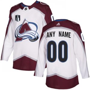 Unique Men's Adidas Avalanche 2022 Stanley Cup Final Patch Personalized Authentic White Road NHL Jersey for a valuable hockey collectible