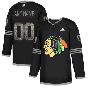 Unique Men's Adidas Blackhawks Personalized Authentic Black Classic NHL Jersey for an exciting hockey game
