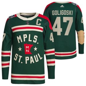 Unique Minnesota Wild #47 Alex Goligoski Men's Adidas 2022 Winter Classic Authentic NHL Jersey for die   hard Blackhawks fans